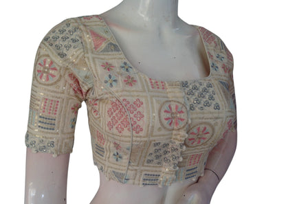 Festival Ready: Khadi Cotton Blouse with Vibrant Sequins