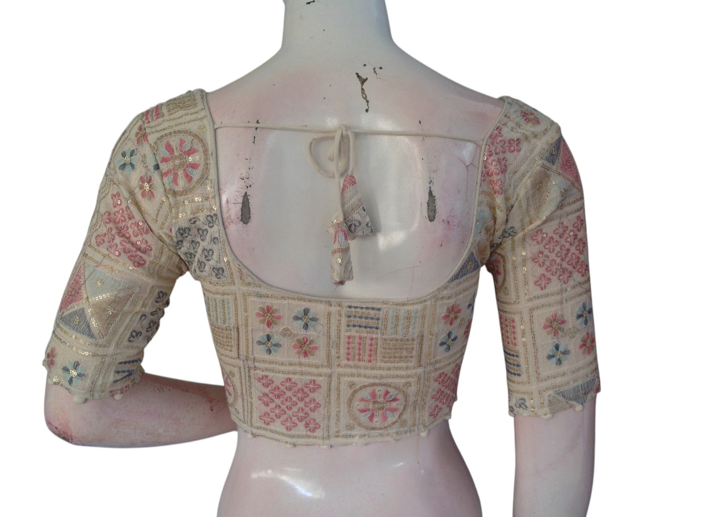 Festival Ready: Khadi Cotton Blouse with Vibrant Sequins