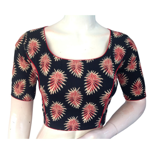 Black Cotton High Neck Blouse | Versatile & Stylish | Made in India