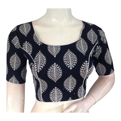 Black High Neck Cotton Blouse | Festive & Everyday Wear | Made in India