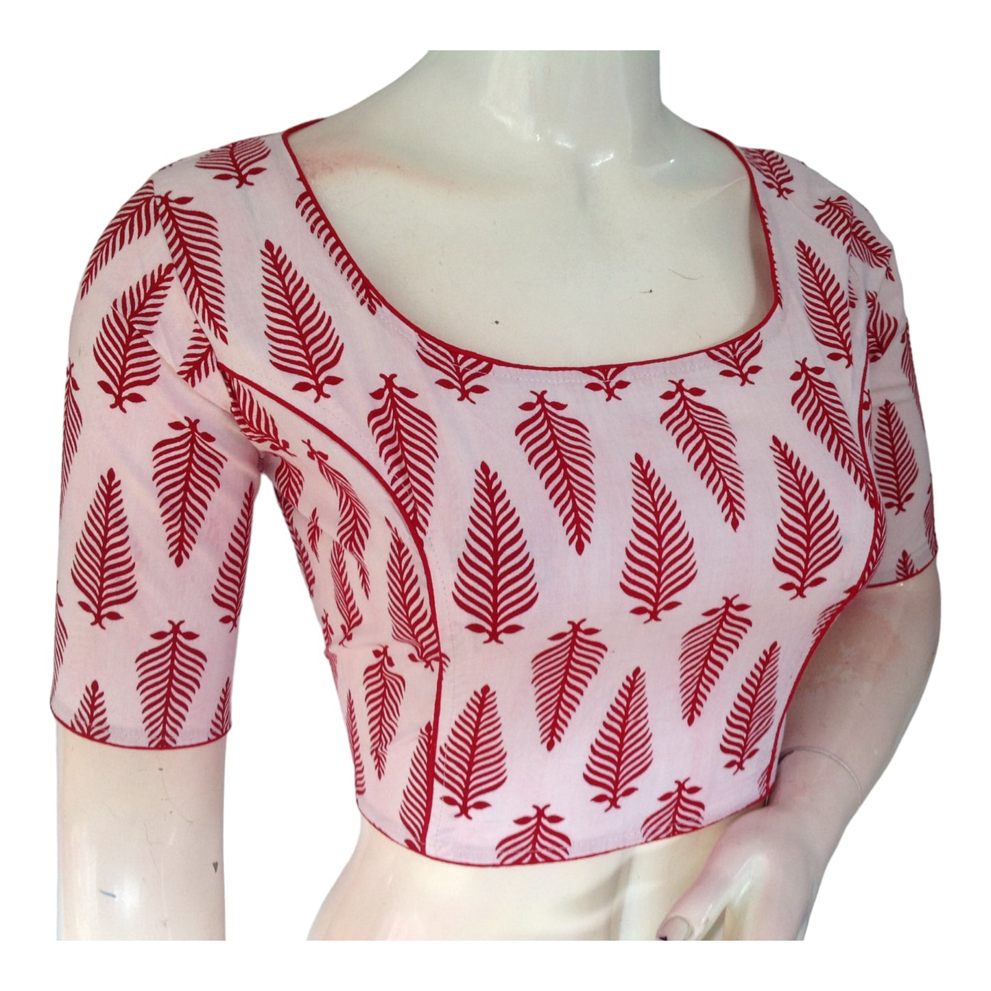 Classic White High Neck Saree Blouse | Hand loom Cotton | Timeless Elegance
