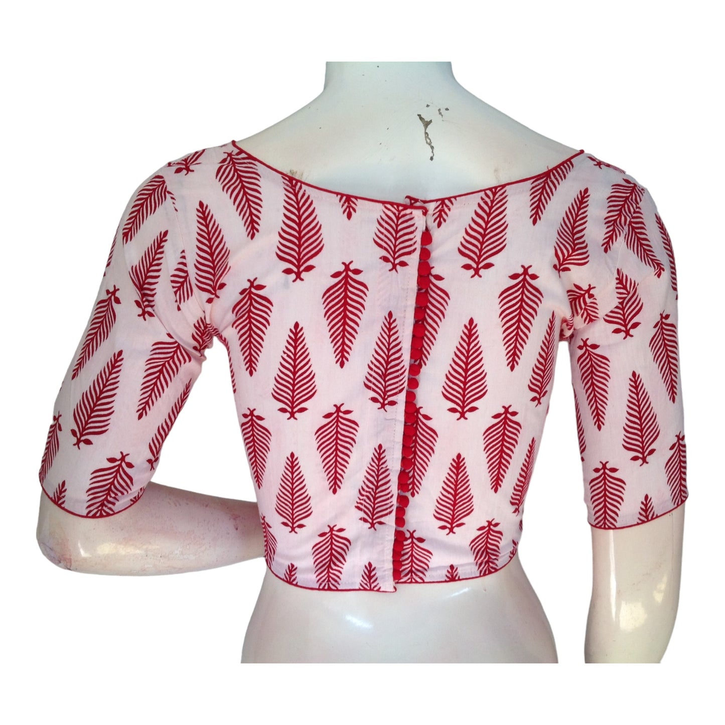 Classic White High Neck Saree Blouse | Hand loom Cotton | Timeless Elegance