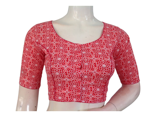  Sweet Summer Style: Peach Pink High-Neck Cotton Blouse 