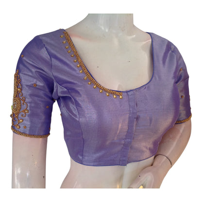 Light Lavender Tissue Silk Aari Wedding Blouse - D3 Blouses