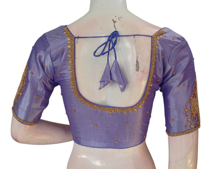 Light Lavender Tissue Silk Aari Wedding Blouse - D3 Blouses