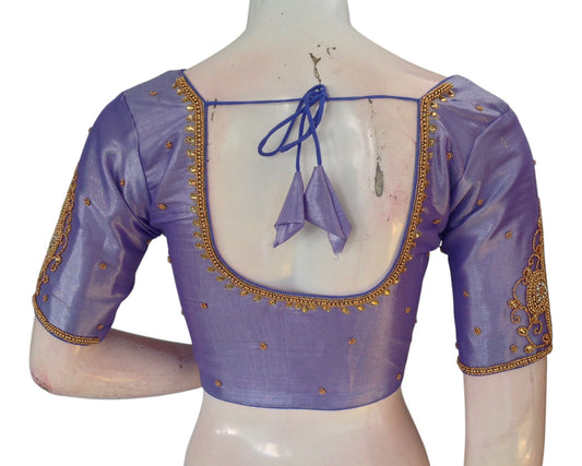 Light Lavender Tissue Silk Aari Wedding Blouse - D3 Blouses