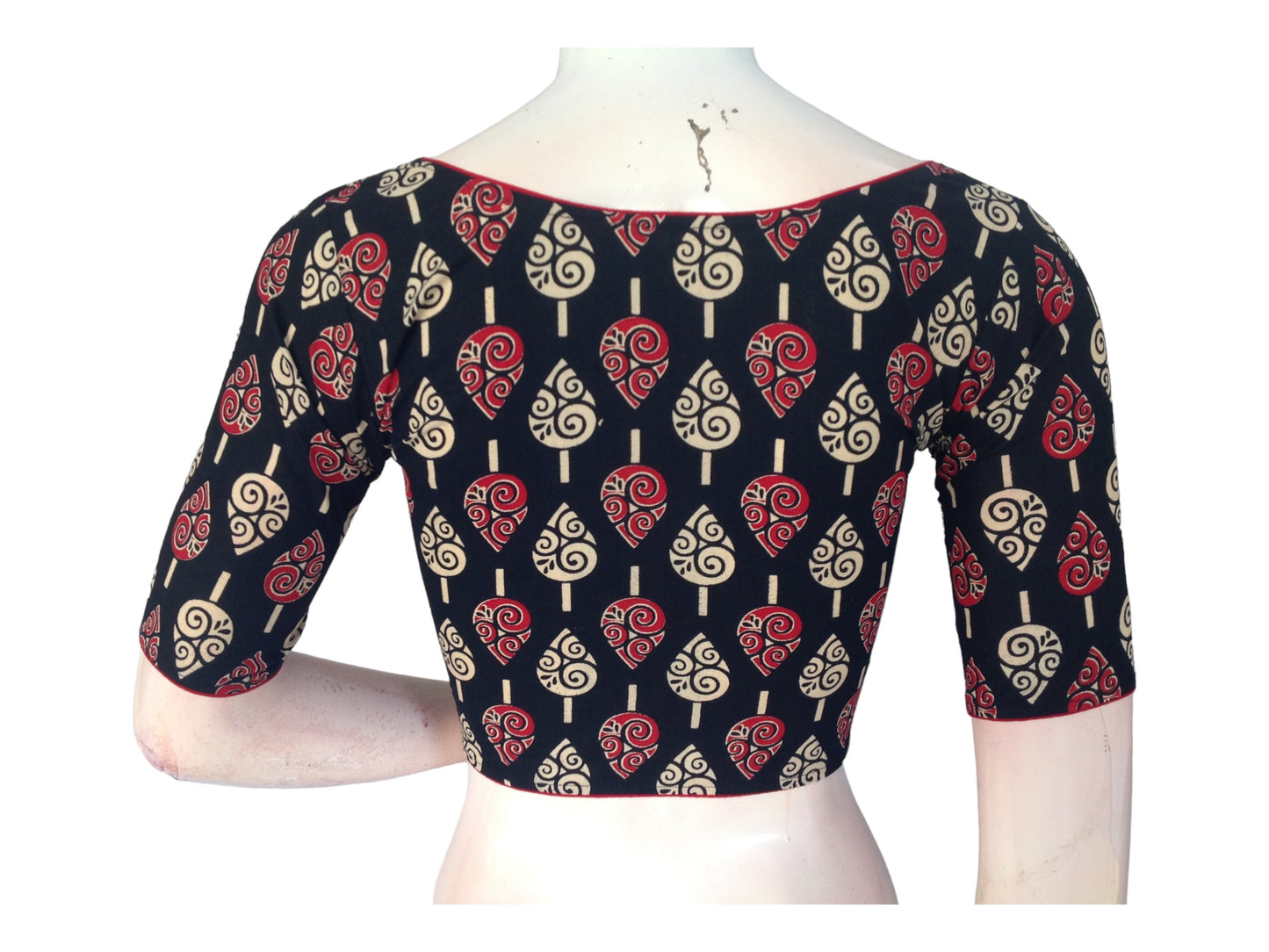 Polished & Relaxed: Black Cotton Blouse with High Neckline