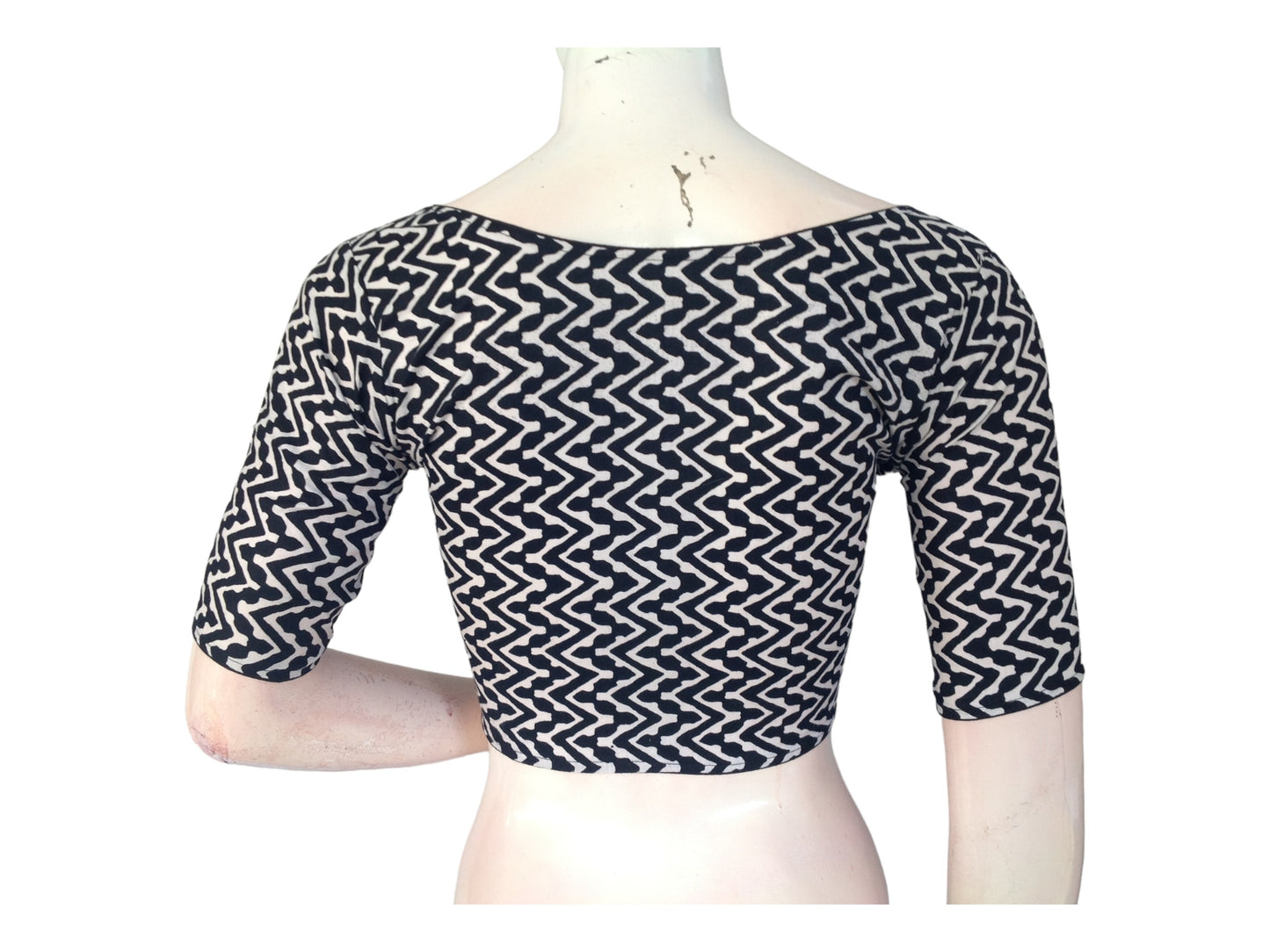 Effortless Chic: Black High-Neck Cotton Blouse for Working womens