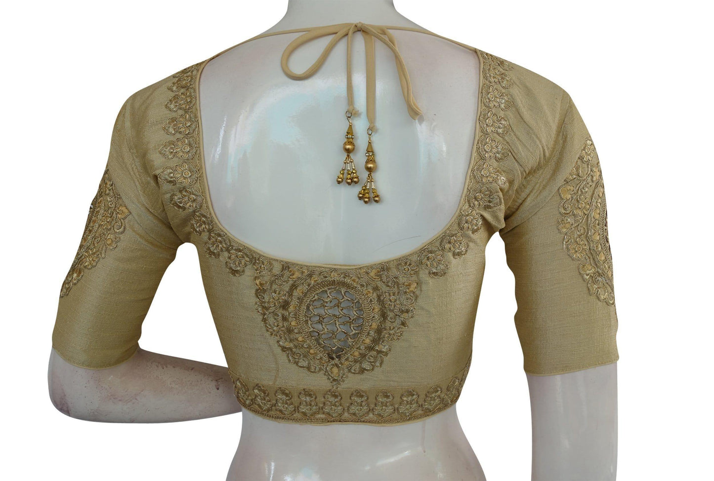 Banana Gold Color Cut Work Designer Readymade Saree Blouses - D3blouses