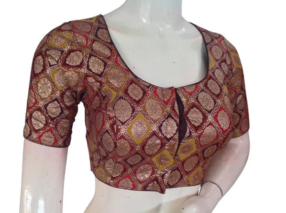 Banarasi Brocade Art Silk Readymade Blouse - Assorted Festive Colors (Princess Cut) Readymade Blouse - Purple 1 / 34