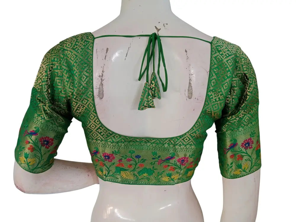 Banarasi Brocade Silk Puff Sleeve Saree Blouse |Ready to Wear|Wedding & Festive Readymade Blouse