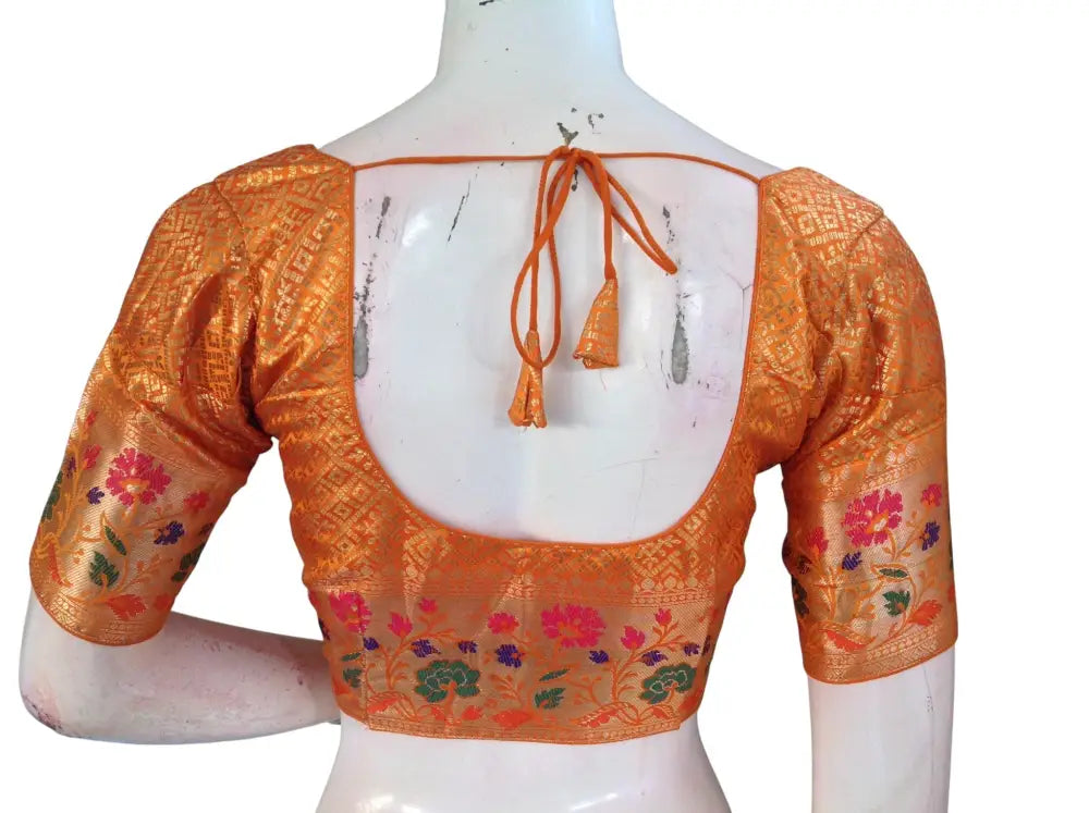 Banarasi Brocade Silk Puff Sleeve Saree Blouse |Ready to Wear|Wedding & Festive Readymade Blouse