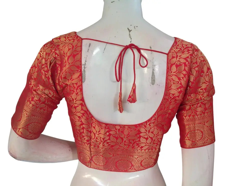 Banarasi Brocade Silk Puff Sleeve Saree Blouse |Ready to Wear|Wedding & Festive Readymade Blouse