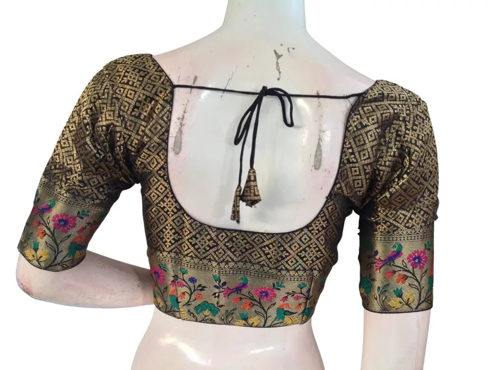 Banarasi Brocade Silk Puff Sleeve Saree Blouse |Ready to Wear|Wedding & Festive Readymade Blouse