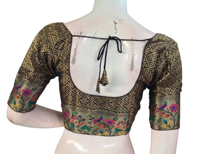 Banarasi Brocade Silk Puff Sleeve Saree Blouse |Ready to Wear|Wedding & Festive Readymade Blouse