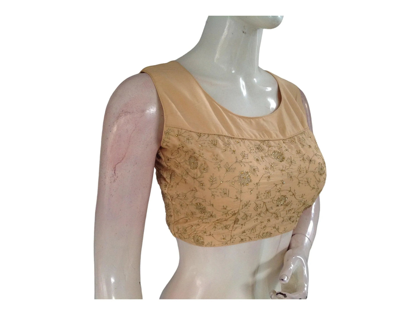 Beige Color Designer Embroidery Saree Readymade Blouse - D3blouses