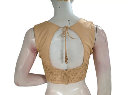 Beige Color Designer Embroidery Saree Readymade Blouse - D3blouses