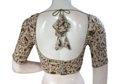 Beige Color Jute Cotton Readymade Designer Blouse - D3blouses