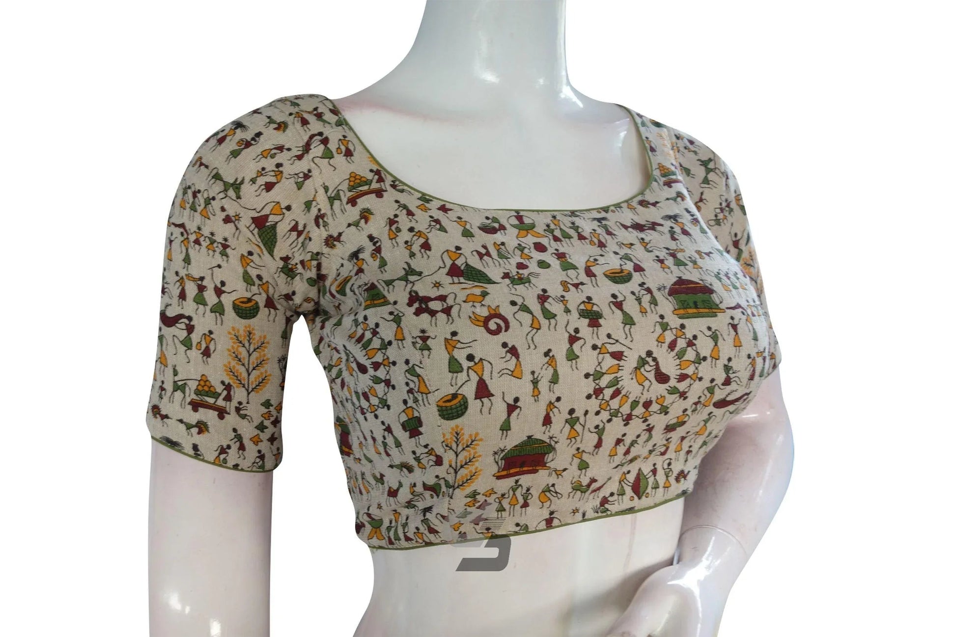 Beige Color Jute Cotton Readymade Designer Blouse - D3blouses