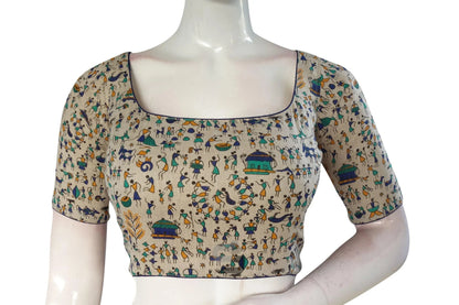 Beige Color Jute Cotton Readymade Designer Blouse - D3blouses