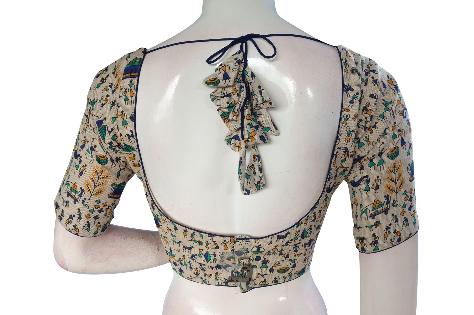 Beige Color Jute Cotton Readymade Designer Blouse - D3blouses