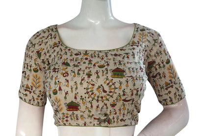 Beige Color Jute Cotton Readymade Designer Blouse - D3blouses