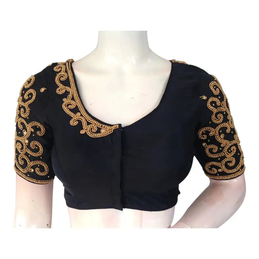 Black Aari Hand Work Blouses | Wedding Bridal Blouses | Shop Online - D3blouses