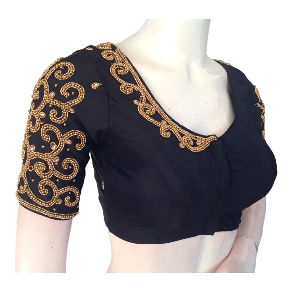 Black Aari Hand Work Blouses | Wedding Bridal Blouses | Shop Online - D3blouses