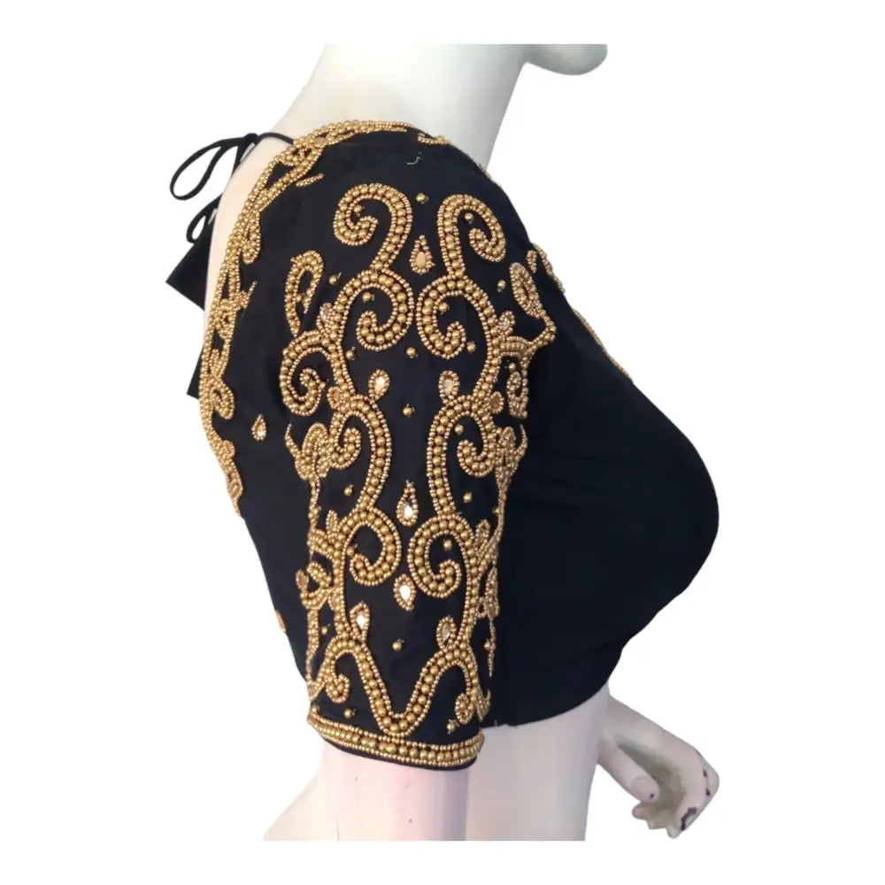 Black Aari Hand Work Blouses | Wedding Bridal Blouses | Shop Online - D3blouses