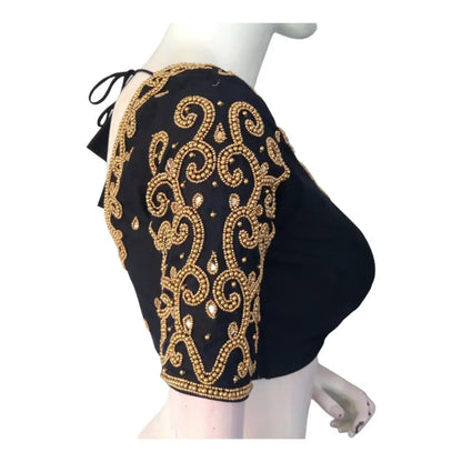 Black Aari Hand Work Blouses | Wedding Bridal Blouses | Shop Online - D3blouses