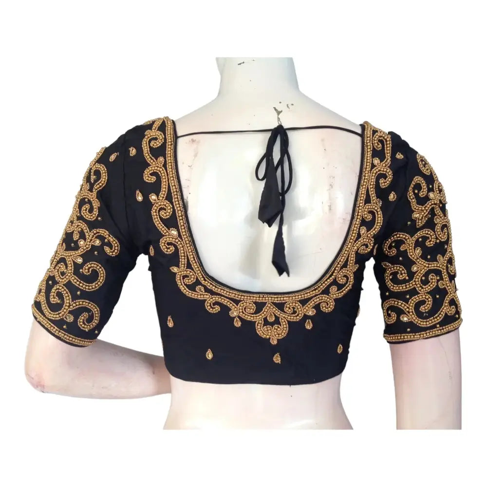 Black Aari Hand Work Blouses | Wedding Bridal Blouses | Shop Online - D3blouses
