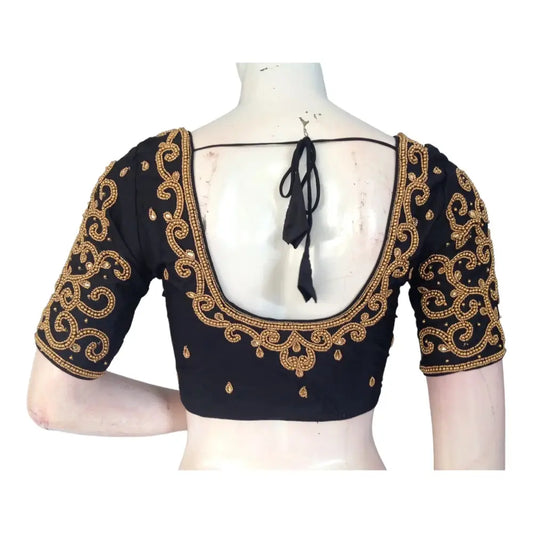Black Aari Hand Work Blouses | Wedding Bridal Blouses | Shop Online - D3blouses