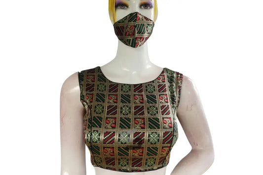 Black Color Brocade silk Designer Blouse - D3blouses