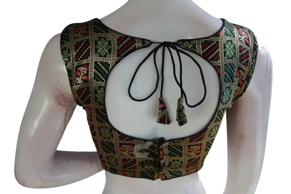 Black Color Brocade silk Designer Blouse - D3blouses