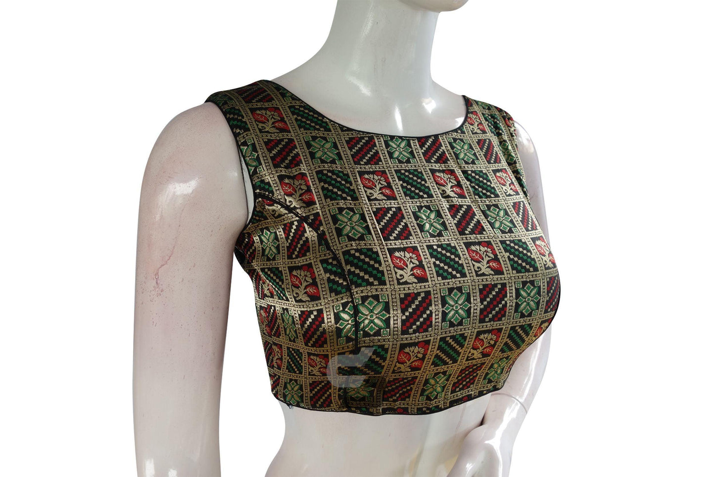 Black Color Brocade silk Designer Blouse - D3blouses