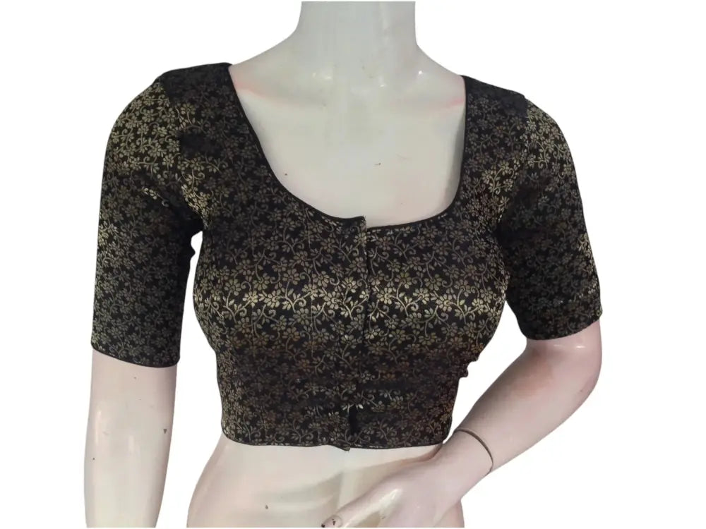 Black Color Brocade Silk Saree Blouse: A Timeless Elegance - D3blouses