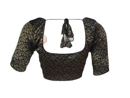 Black Color Brocade Silk Saree Blouse: A Timeless Elegance - D3blouses