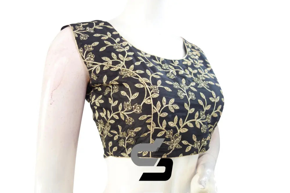 Black Color Embroidery Party Wear Readymade Blouse - D3blouses