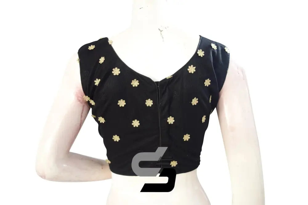 Black Color Embroidery Party Wear Readymade Blouse - D3blouses