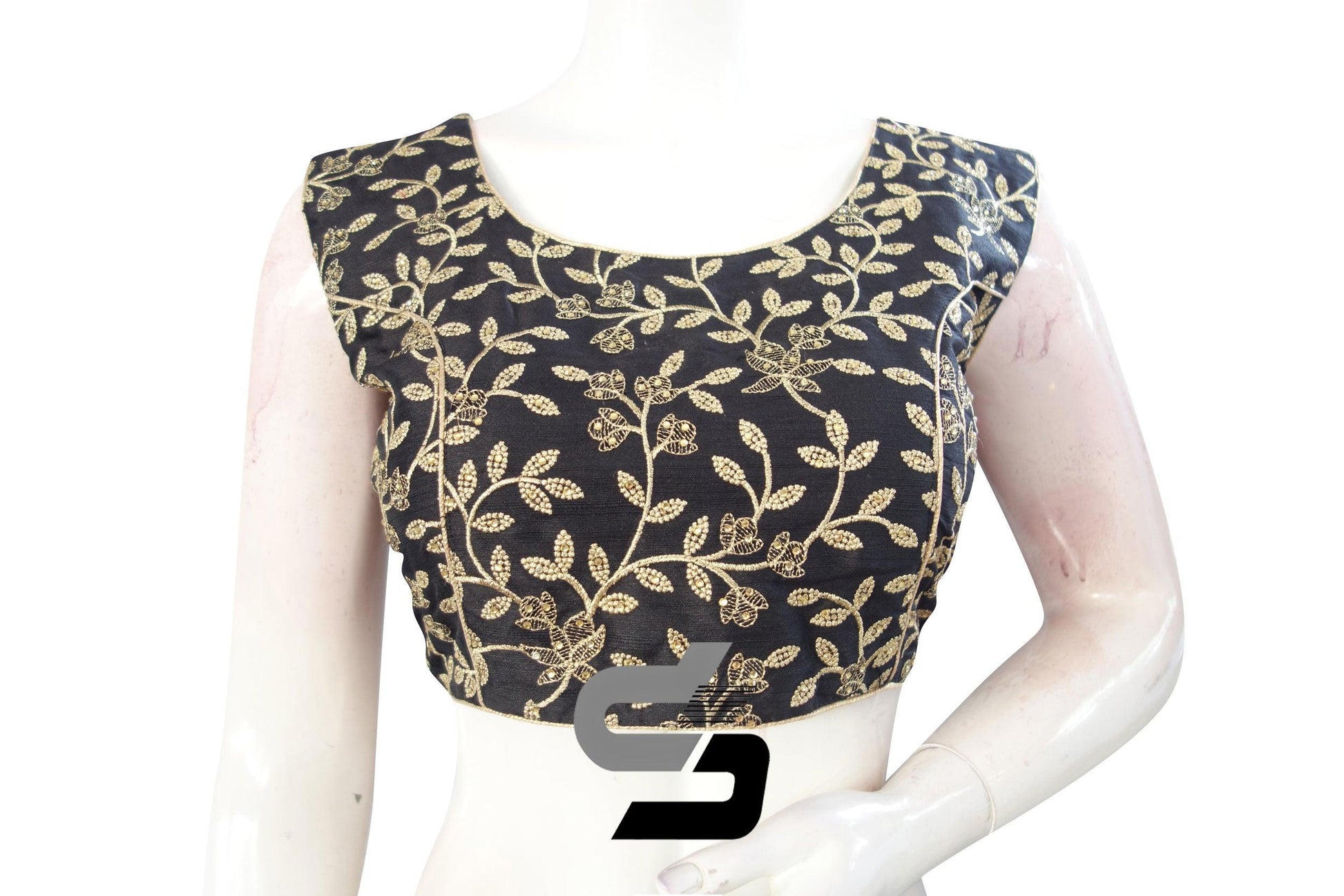 Black Color Embroidery Party Wear Readymade Blouse - D3blouses