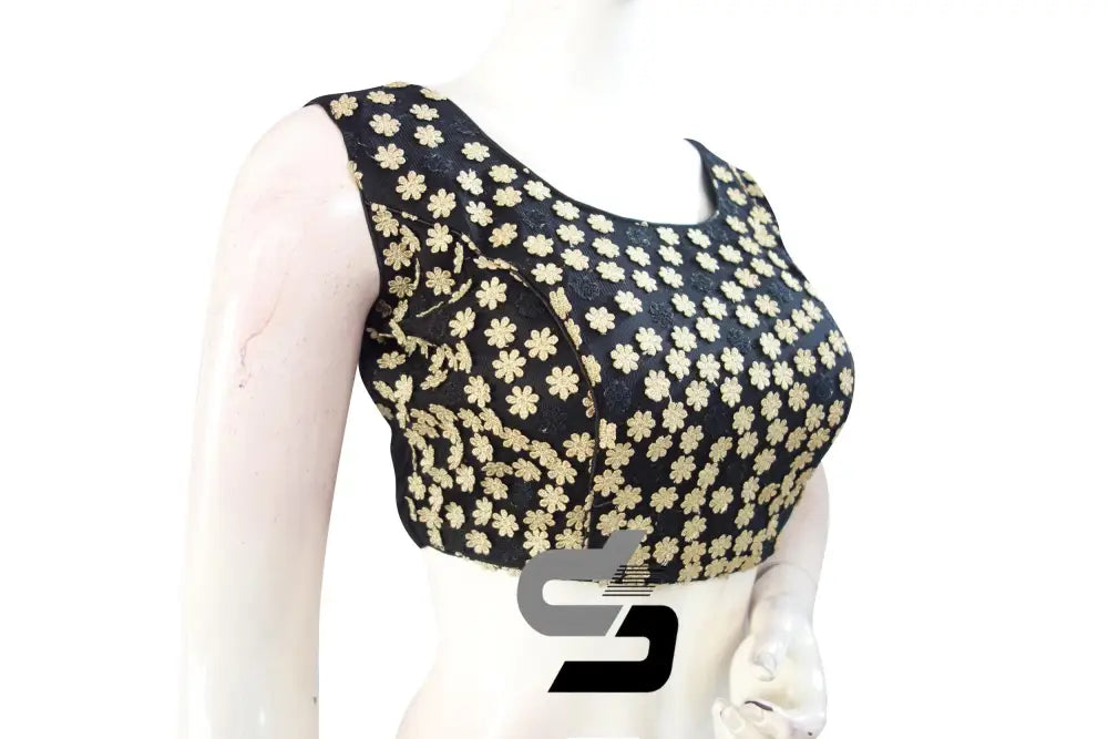Black Color Embroidery Party Wear Readymade Blouse - D3blouses