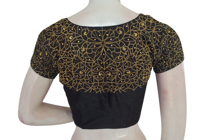 Black Color Floral Embroidery Designer Blouse - D3blouses