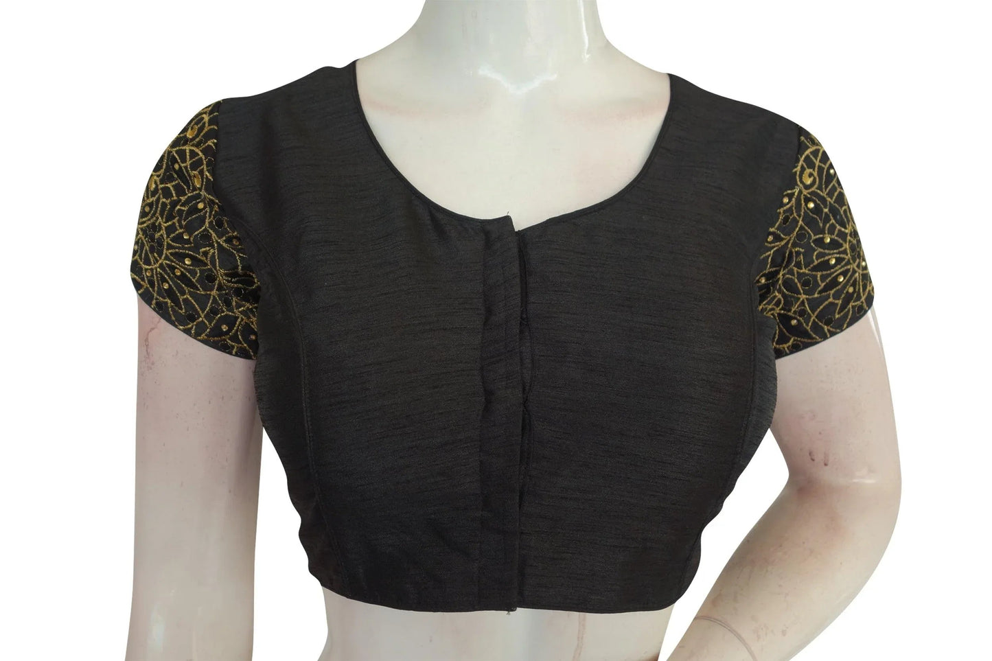 Black Color Floral Embroidery Designer Blouse - D3blouses