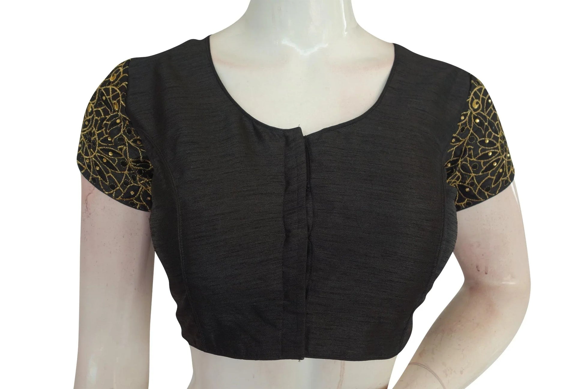 Black Color Floral Embroidery Designer Blouse - D3blouses