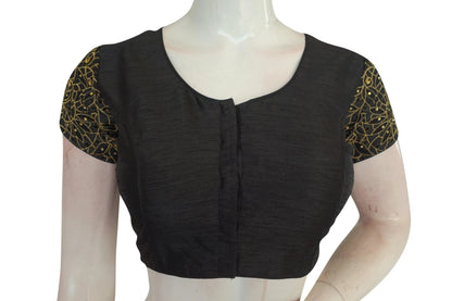 Black Color Floral Embroidery Designer Blouse - D3blouses