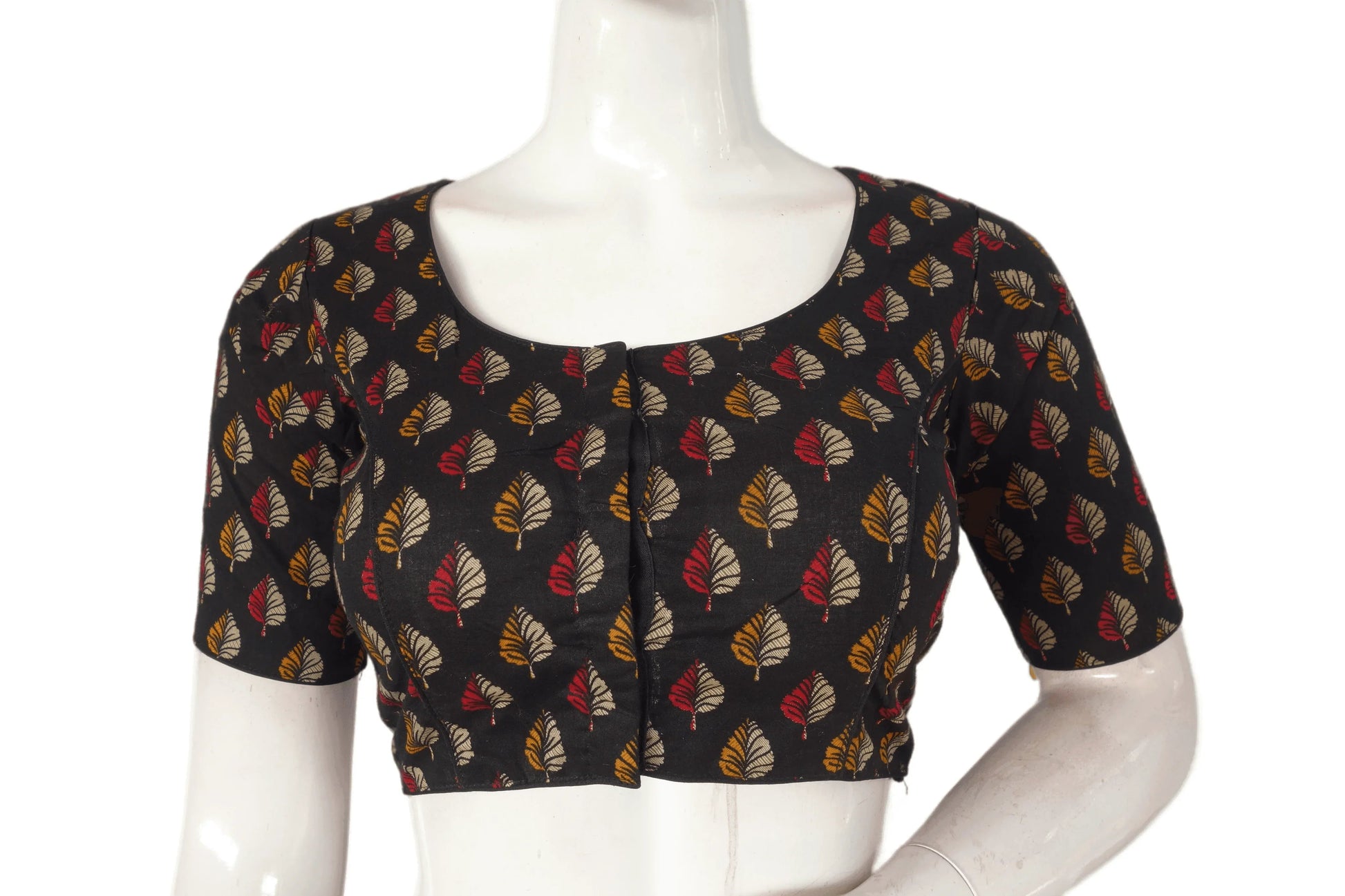 Black Color Patola Print Cotton Readymade Saree Blouse - D3blouses