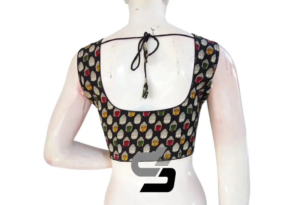 Black Color Patola Print Cotton Readymade Saree Blouse - D3blouses