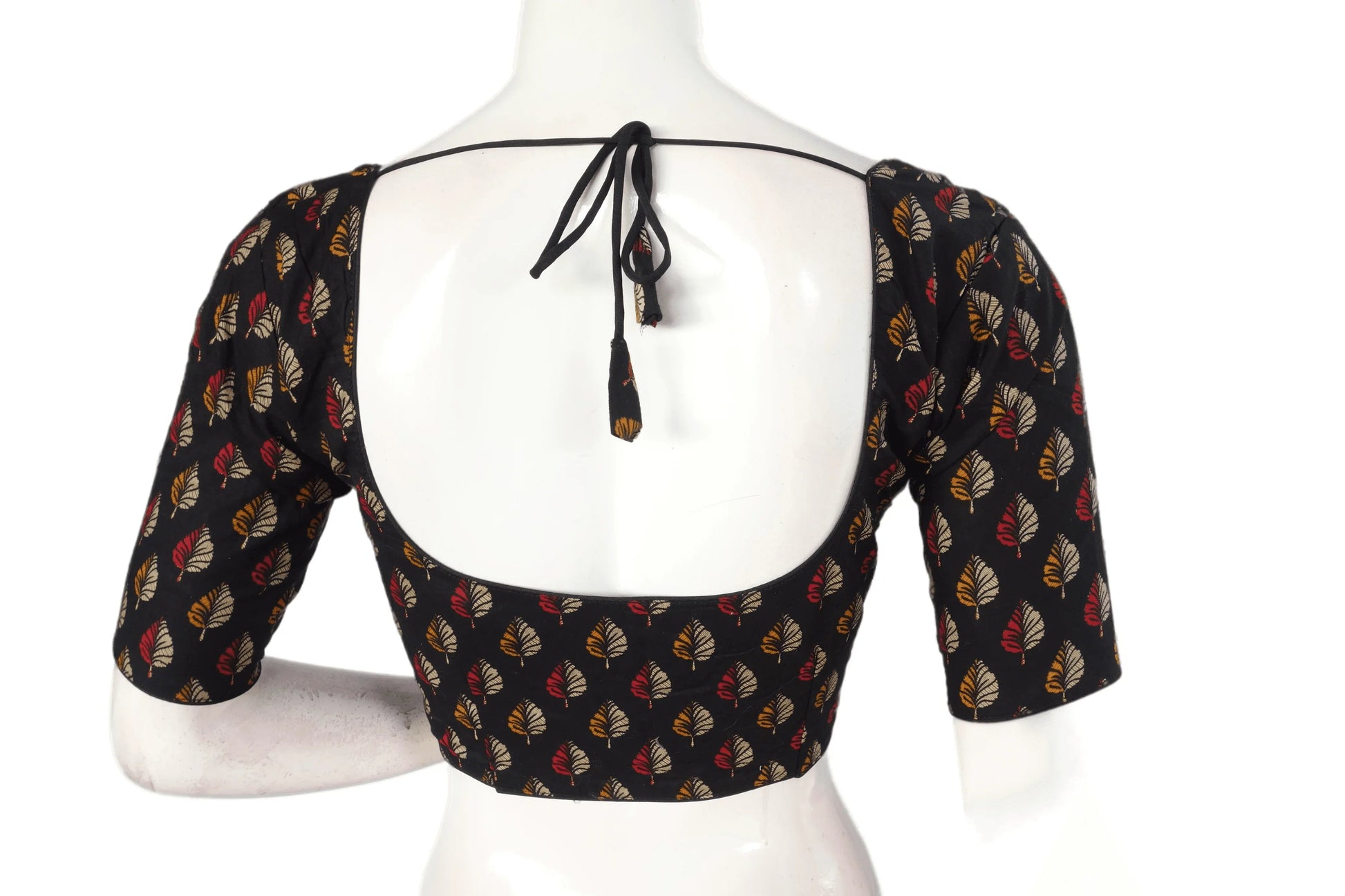 Black Color Patola Print Cotton Readymade Saree Blouse - D3blouses