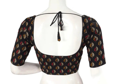 Black Color Patola Print Cotton Readymade Saree Blouse - D3blouses