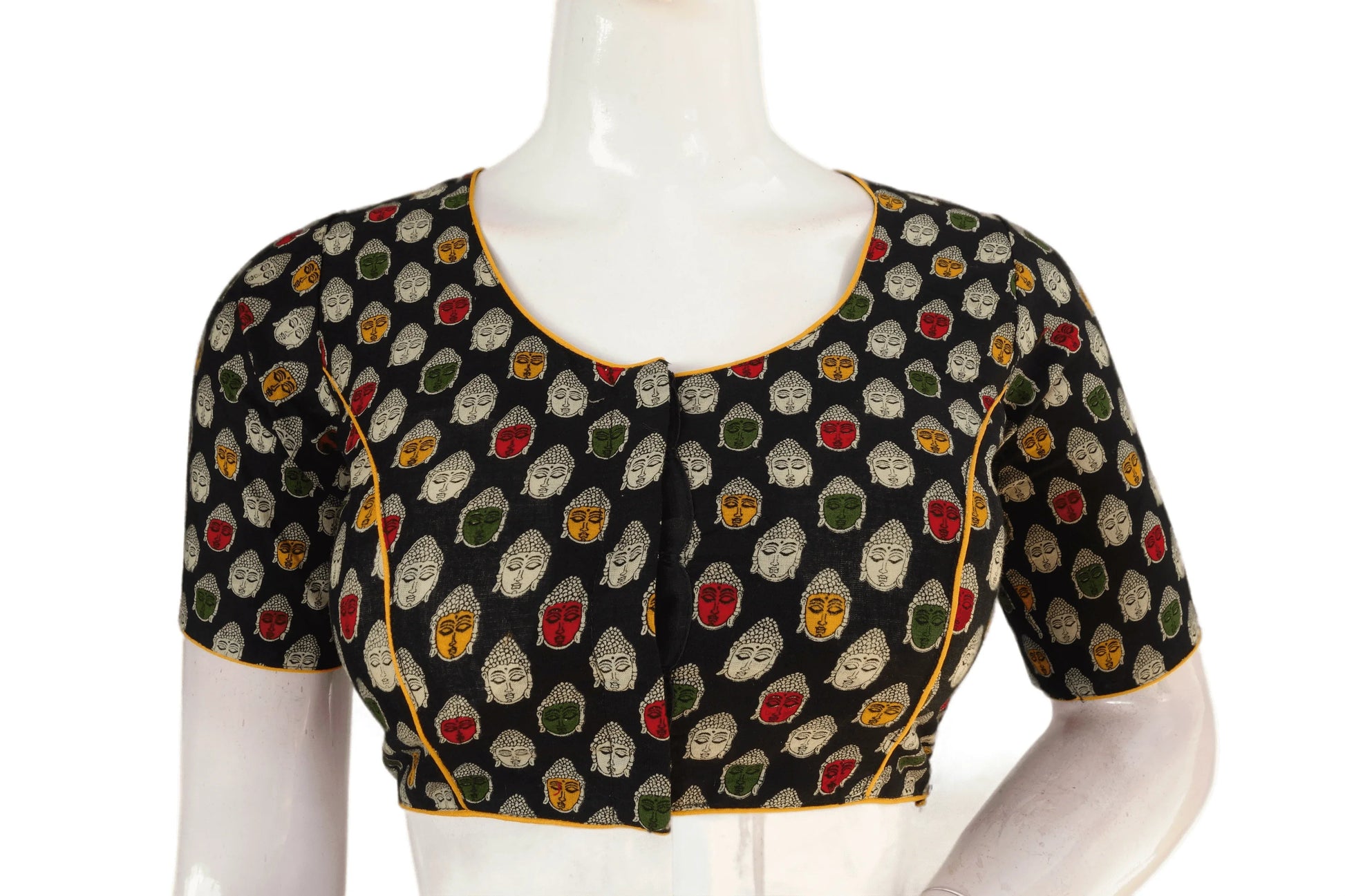 Black Color Patola Print Cotton Readymade Saree Blouse - D3blouses